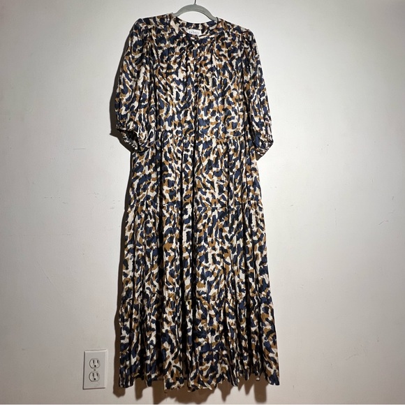 Velvet by Graham & Spencer For Anthro Ottilie Midi Dress Blue/Brown Size S NWT - Picture 11 of 16